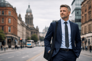 Man Working in Leeds City Centre