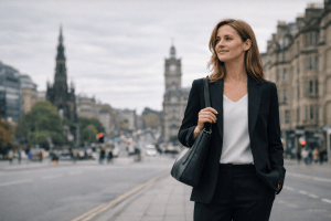 Woman working in Edinburgh