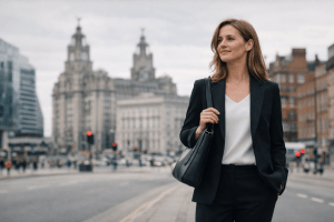 Woman working in Liverpool