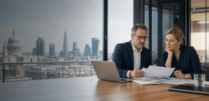 HR leaders planning redundancy outplacement support in a London office